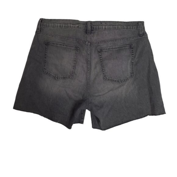 GAP washed grey cheeky‎ high rise cutoff denim midi shorts 35/20 - Picture 3 of 11